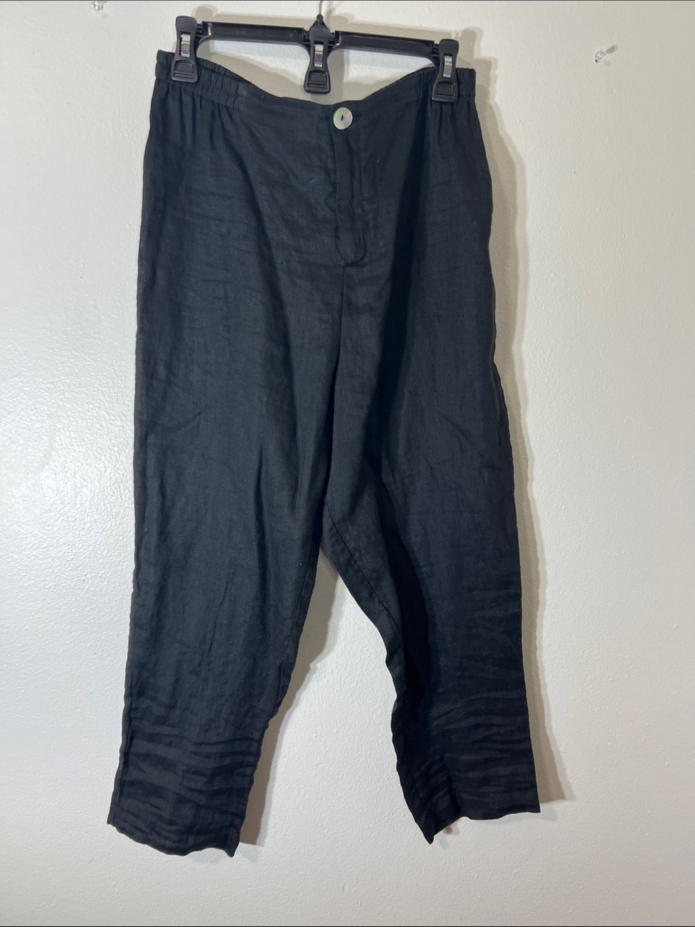 Everyday Straight-Leg 100% Linen Pants in Black